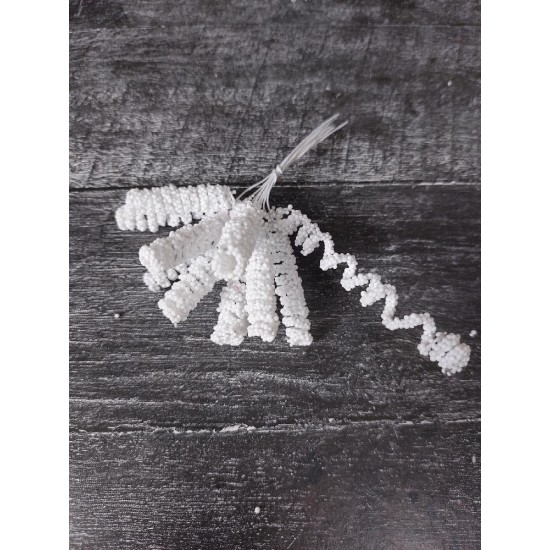 Декор "Спиральки" цв. белый (12 шт), цена за пучок